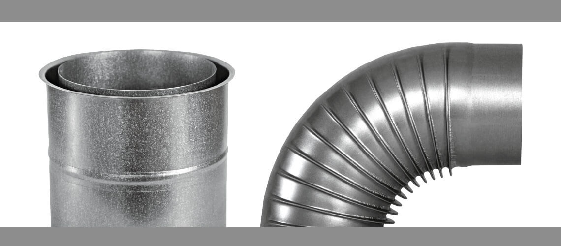 Aluminized sheet flue pipe programme - Aluminized sheet metal 0.60 mm